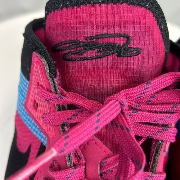 Nike LeBron 18 Low Fireberry Blue Fury Pure Platinum Black CV7562-600 - Picture 7 of 9